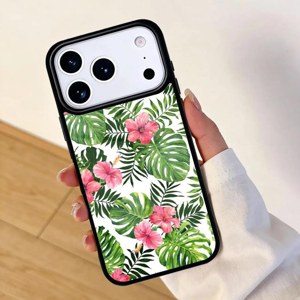 Green Monstera Leaf Mobile Phone Case for IPhone 17 AIR 16pro Max 15 14 13 12 11 Bumper Cover