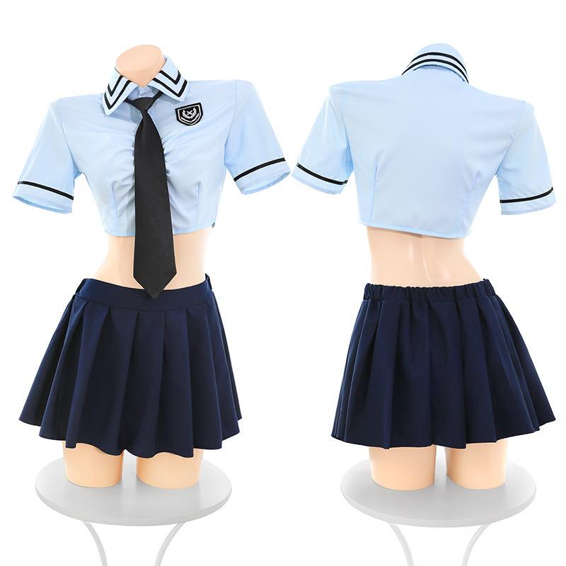 Sex Underwear Vitality Short Shirt Waist Pleated College Suit Sexy Pure Desire Uniform Temptation F