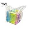 Stress Relief Toy Rainbow Ice Cube Squeeze Ball, Transparent Jelly Fidget Shape for Anxiety Relief, Soft TPR Decompression Kids Adults