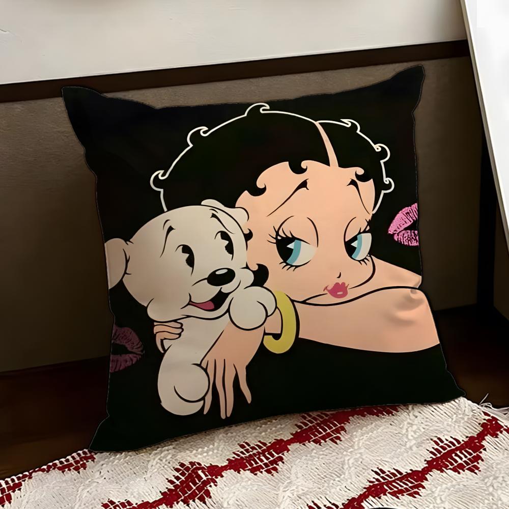 Cute BBetty BBoop Cushion Cover Reversible Soft Durable Pillow Cover Home  Car MultiScene Use for Daily Comfort