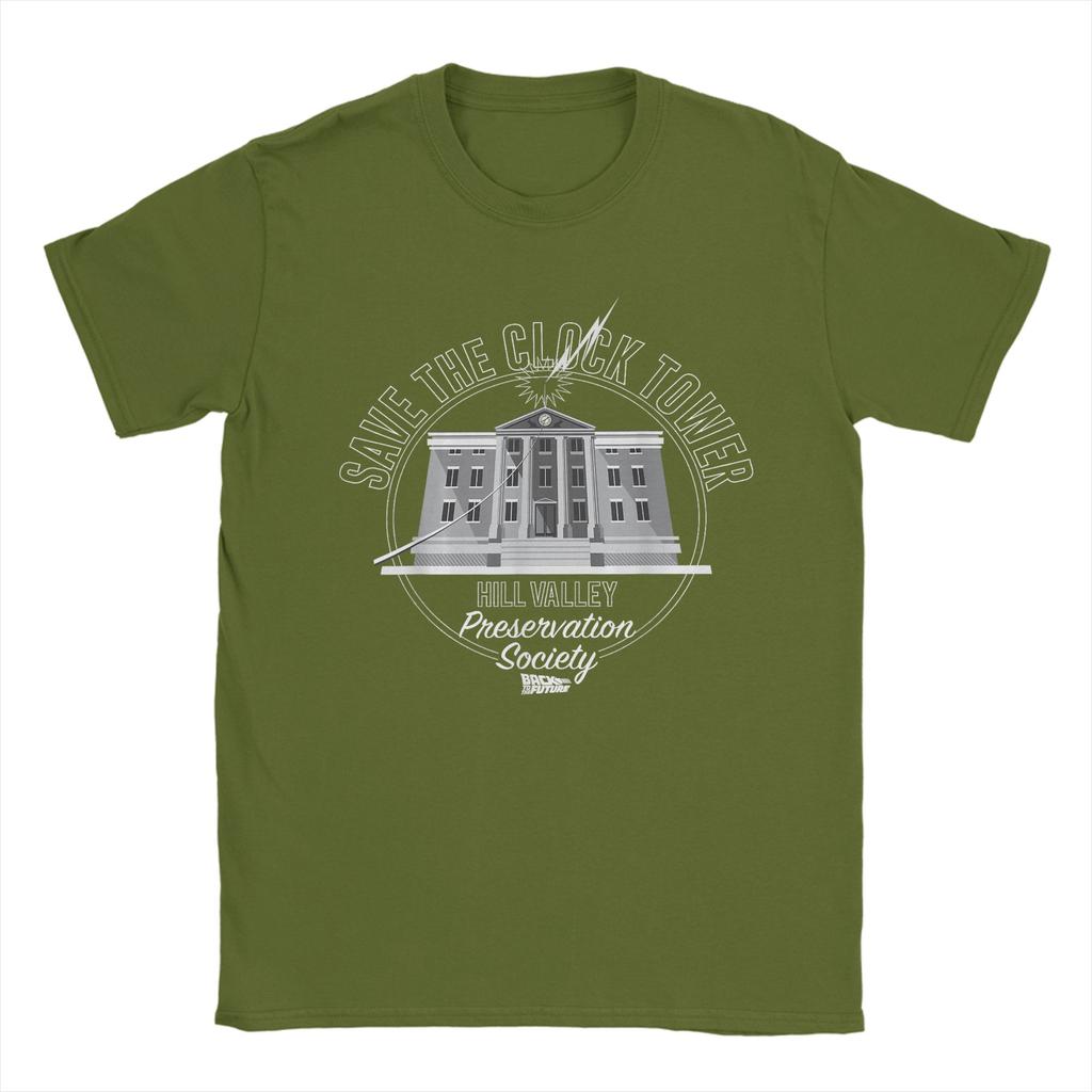 Back to The Future Hill Valley Preservation TShirt Summer 100 Cotton TShirts For Men Tee Shirt Short Sleeves Streetwear Tees