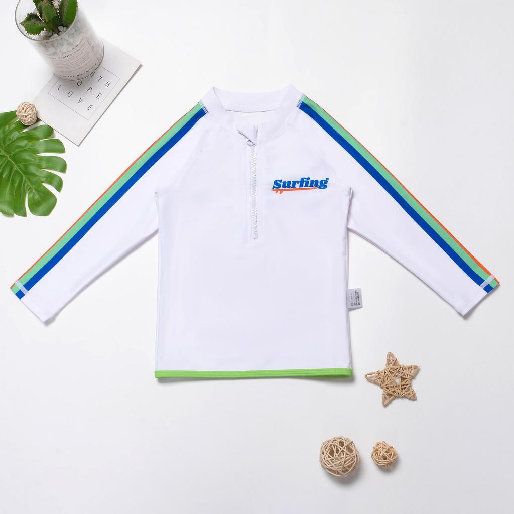 Boys' Cartoon Long-Sleeve Quick-Dry Sun Protection Swimsuit