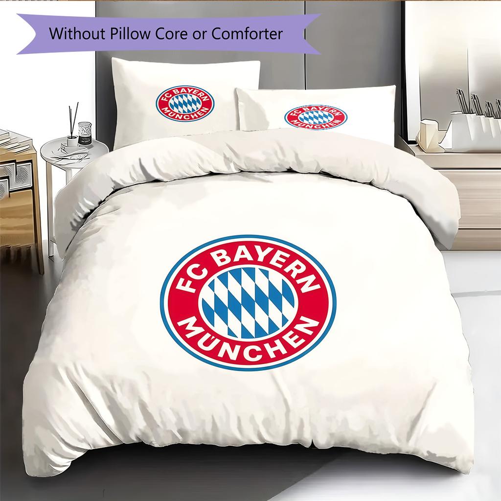 Set Copripiumino Trapuntato con Motivo FC Bayern Monaco Decorazione Casa Regalo (1 * copripiumino + 2 * federe senza imbottitura)
