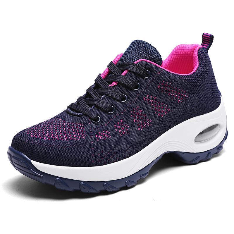 

Autumn new fly-woven mesh sports shoes, breathable women s shoes, platform casual shoes 42