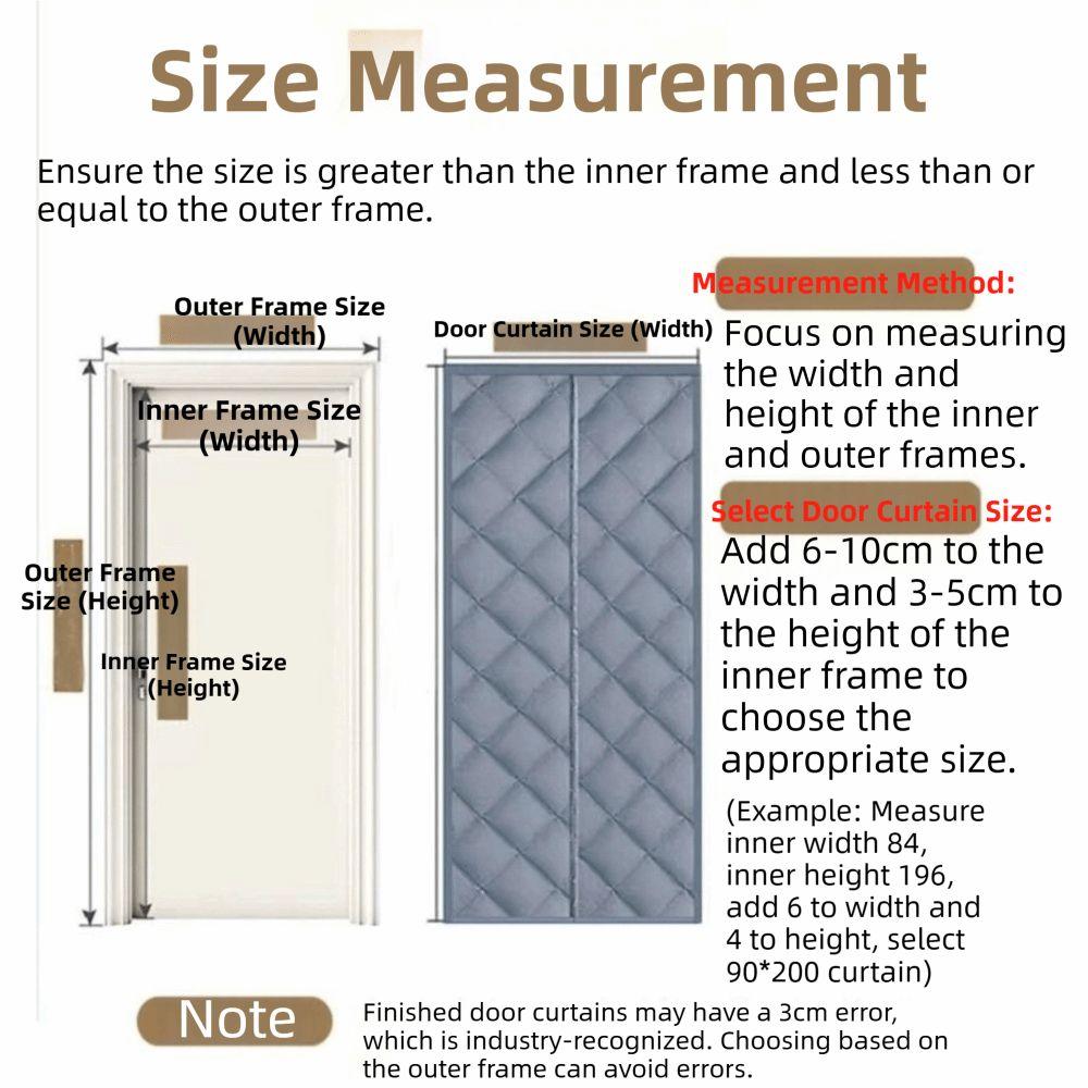 New Cotton Door Curtain Soundproof Thickened Air Conditioner Curtain No Punching Windproof Magnetic Curtain Air Conditioner Area