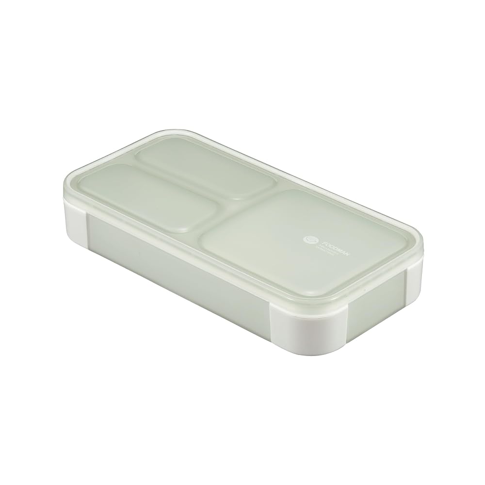 CB JAPAN FOODMAN Cleansing Slim Bento Box 400ml Light Gray, Leak-Resistant, Double Sealing, 4-Point Lock