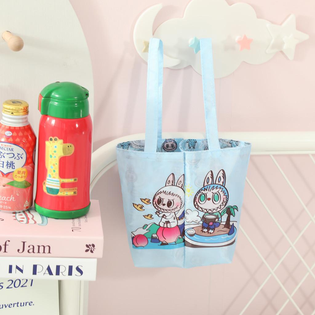 Mofusand Foldable Cute Double Cup Tote Bag For Casual Use And Storage