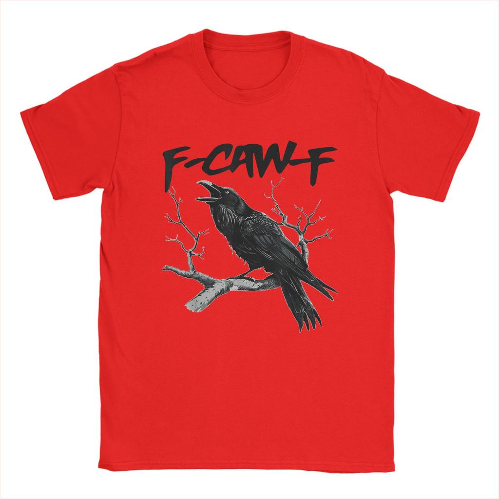 F Caw F Black Bird T-Shirt Beach  Cotton T Shirts For Men's Harajuku Print Tshirt Short Sleeve Classic Top Tees