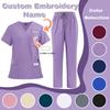 Set Pantaloni a Maniche Corte in Tessuto ad Asciugatura Rapida da Donna Tinta Unita Collo Alto Tasca con Cerniera Abbigliamento da Lavoro