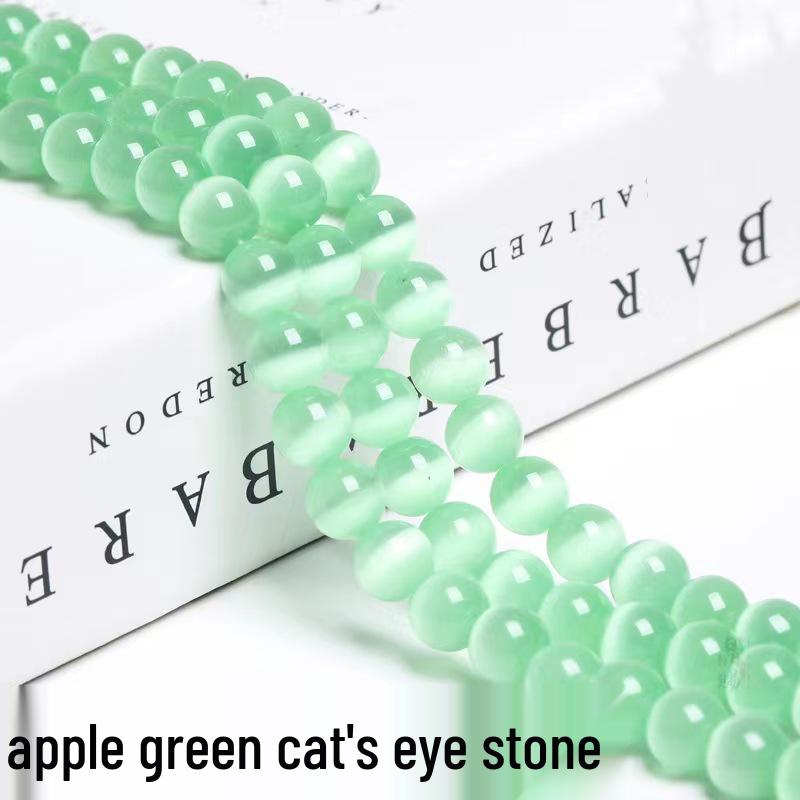 Cat's Eye Stone Jewelry Accessories: Loose Round Beads for DIY Stringing
