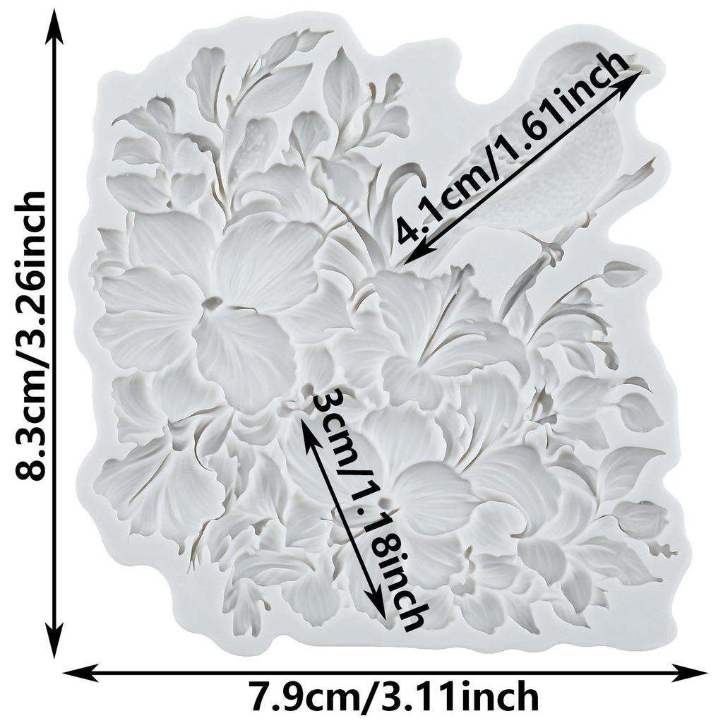 Birds Silicone Mold Flower Leaves Fondant Molds Cake Decorating Tools Cupcake Topper Candy Resin Clay Chocolate Gumpaste Mold