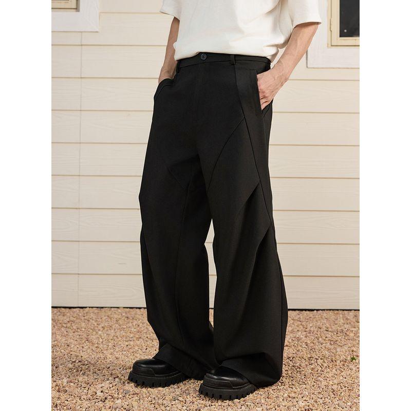 HACR Women Harshandcruel Drape Sense Idle Style Cleanfit Pleated Matchet Pants Loose Pants Suit Pants