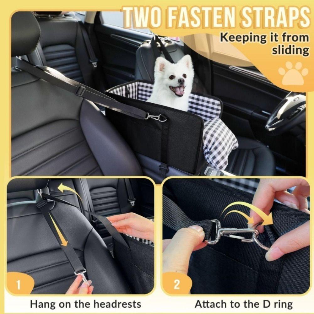 Anti Slip Center Console Dog Seat Universal Inner Seat Belt Height Increasing Seat Soft Pillow Cozy Anti-Collapse Seat Road Trip