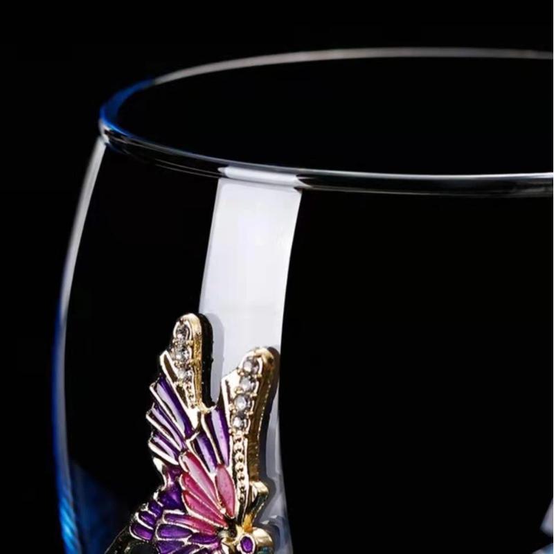 Uropean Enamel Rose Glass Cup Set with Hand-Carved Floral Design – Vintage Luxury Coffee & Tea Cups