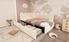 Upholstered Bed Single Bed with Drawers Storage Bed Velvet Daybed Sofa Bed 90x190cm with Slatted Frame Adult Children's Bed, Beige (Without Mattress)