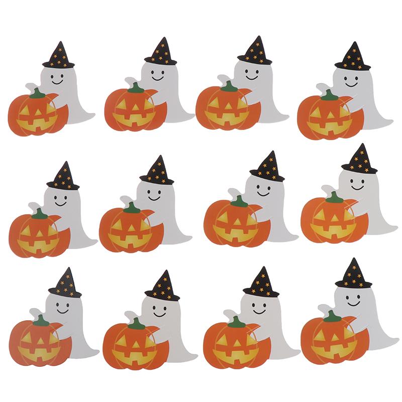 50Pcs/Lot Ghost Pumpkin Diy Halloween Gift Candy Paper Cards Lollipop Cards