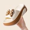 Comfortable EVA  Women's Stylish Summer Platform Slide Sandals with Bowknot Design Machine Washable, Perfect for Casual Indoor or Outdoor Wear