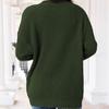 Spring and Autumn Women's V-neck Solid Color Loose Single-breasted Sweater Knitted Cardigan