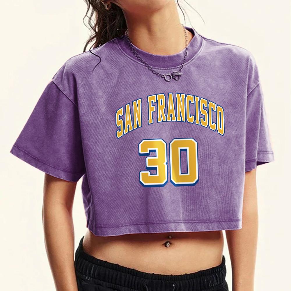 

Сан-Франциско 30 Желтые Принты Букв Женская Выстиранная Приталенная Футболка Летняя Мода Короткий Рукав Ретро Одежда Хлопковая Футболка XL