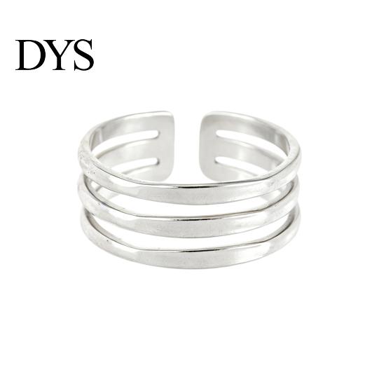 Adjustable Finger Ring Thumb Geometric Lines Shape Opening Design Oxidation Resistant Band Stainless Steel Versatile Jewelry Gift Durable Golden