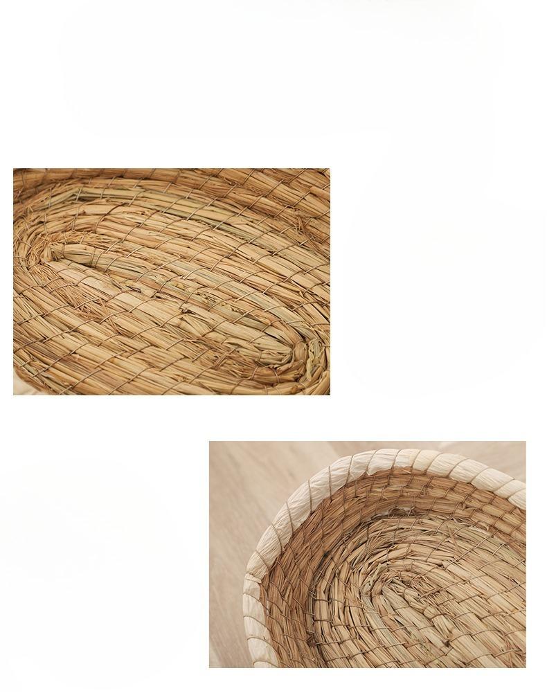 Hand woven rabbit grass nest seasonal universal guinea pig Dutch pig warm nest oval grass mat pet supplies