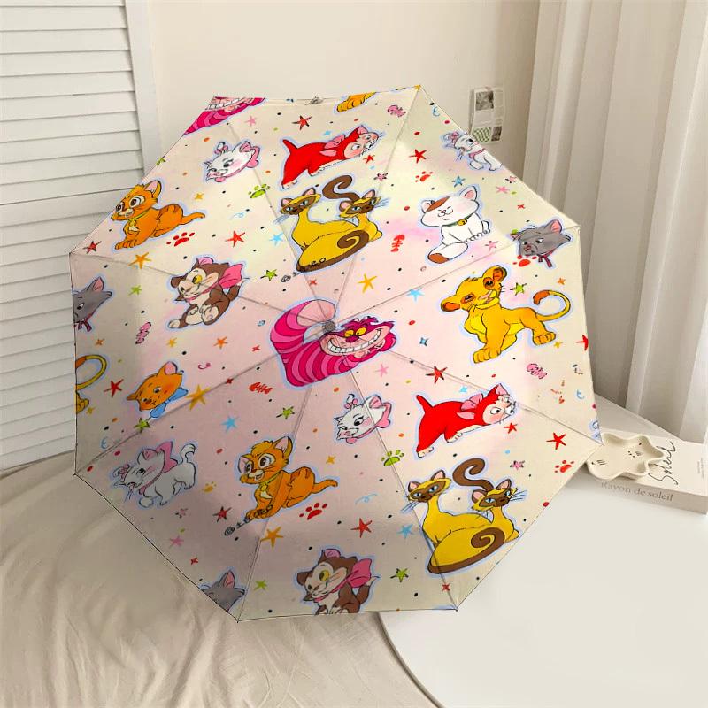 

1PC Disney Cats Umbrella-8-Rib Reinforced, Automatic Open, Lightweight & Durable, Cute Fashion Accessory for Outdoor-T165