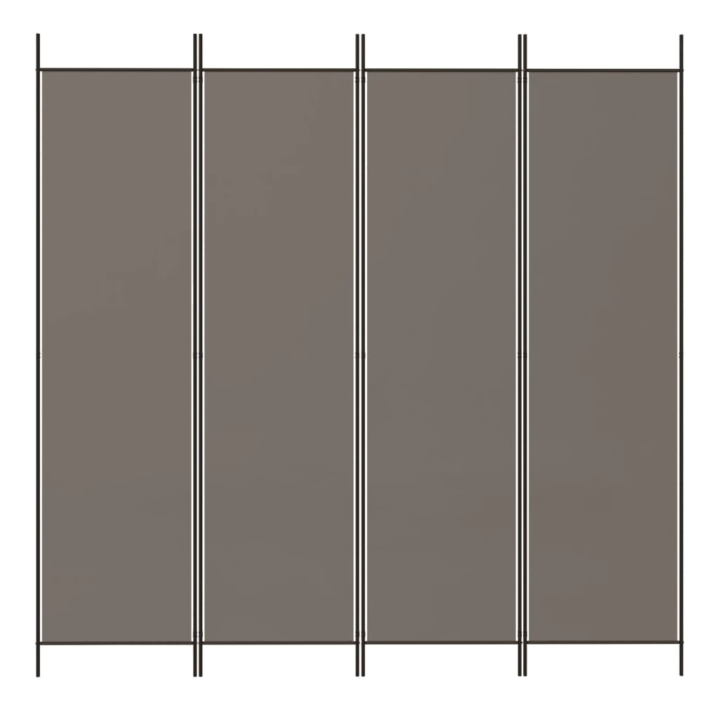 Vidaxl Parawan 4-Panelowy, Antracytowy, 200X200 Cm, Tkanina