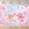 Pink Teddy Bear Photography Backdrop Sweet Dreamy Birthday Party Decoration Background Baby Shower Photo Booth Banner Supplies