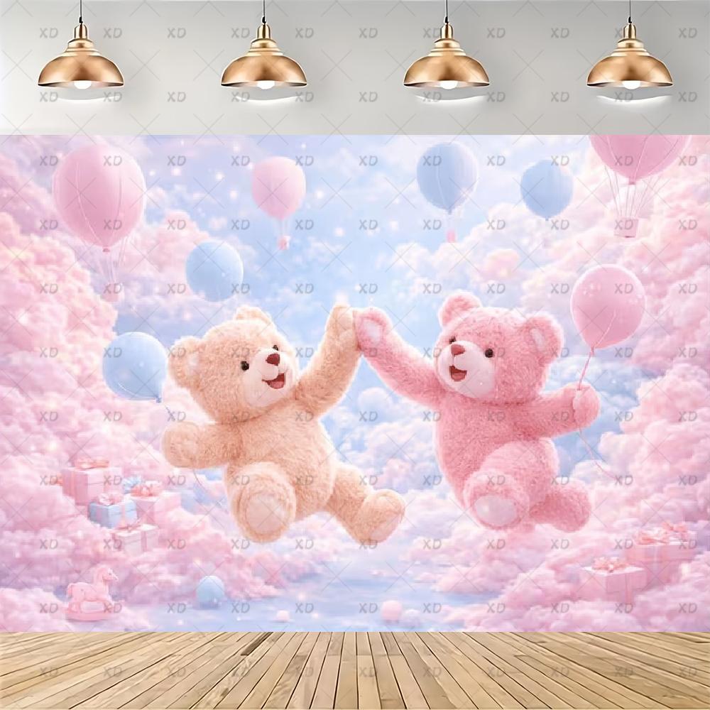 Pink Teddy Bear Photography Backdrop Sweet Dreamy Birthday Party Decoration Background Baby Shower Photo Booth Banner Supplies