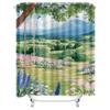 Scenic Landscape with Swing Waterproof Shower Curtain Heat Resistant Machine Washable Non-Transparent 180x180cm
