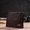 Capacious Men's Wallet Made of Genuine Textured Leather with Crocodile Embossing CANPELLINI 21788 Brown