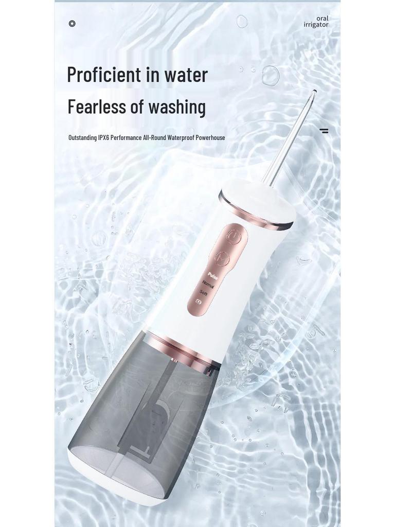 Portable Rechargeable Water Flosser for Teeth Cleaning and Tartar Removal