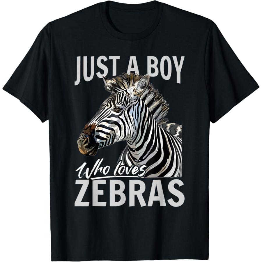Funny Zebra Animal Just A Boy Who Loves Zebras T-Shirt XXXXXL чёрный