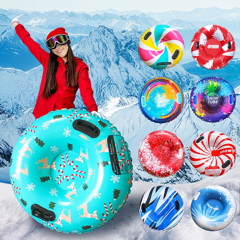 Ski Ring Inflatable Pvc Sledding Tube Thicken Snow Tubing Winter Snow Tube With Handle Snow Racer Durable Snow Sled Board 1Pc