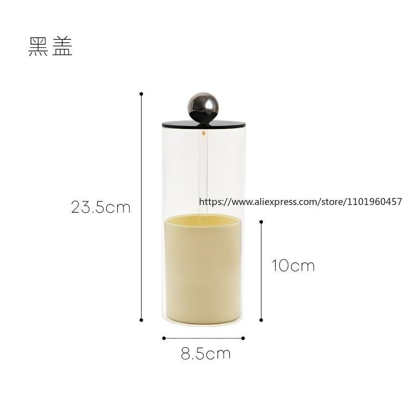 Nordic Style Height Adjustable Circular Desktop Dust-Proof Makeup Pen Storage Box Entrance And Bedroom Small Item Storage Box