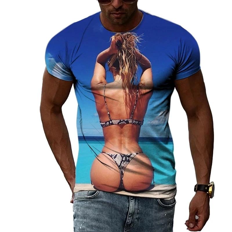 Hot Sexy Girls 3d Printed T-shirt Outdoor Leisure Vacation Tee Shirts Funny Street Harajuku Fashion Loose Personality Tees Top