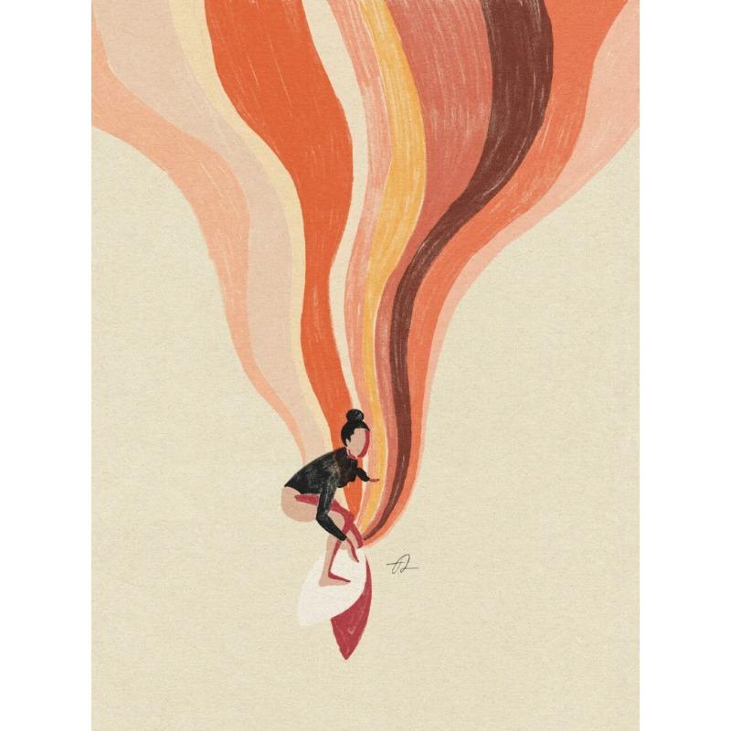 Nordic Minimalistic Art Surfing Paddling Swimming Sea Wave Print Poster Canvas Painting Abstract Wall Art for Room Home Decor