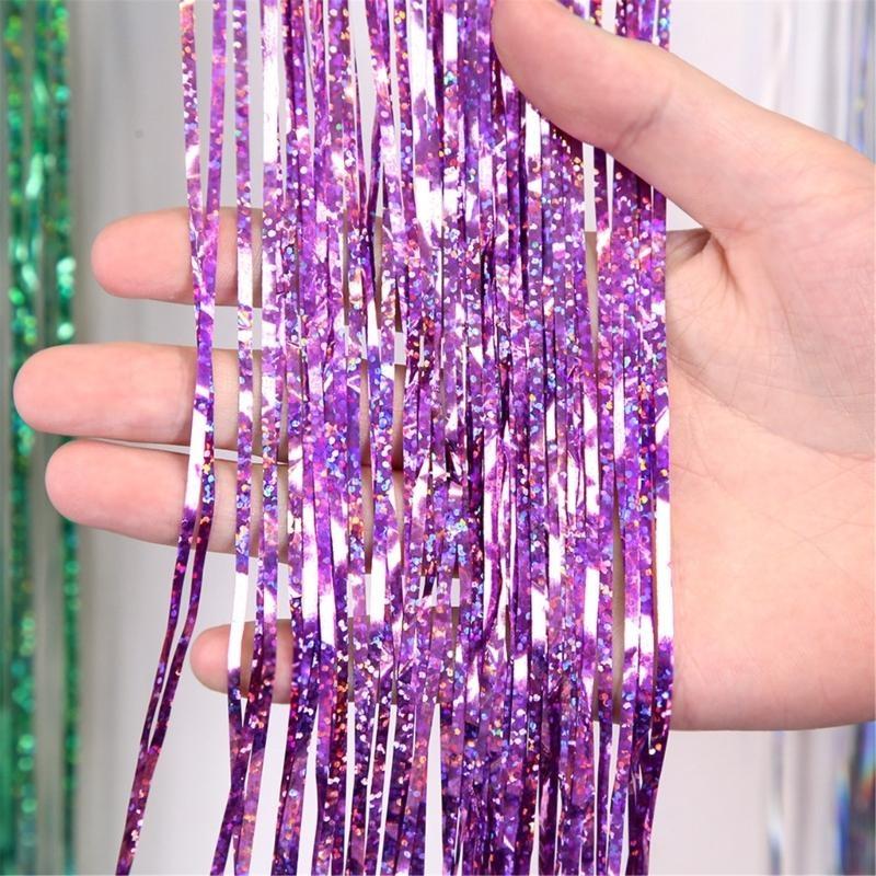  User Friendly PET Shimmering Tinsels Fringes Trim Pack of 10 Christmas Holiday Decors for Indoor DIY Crafting