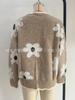 Women's Faux Mink Jacquard Lace Collar Knit Pullover Sweater for Autumn/Winter