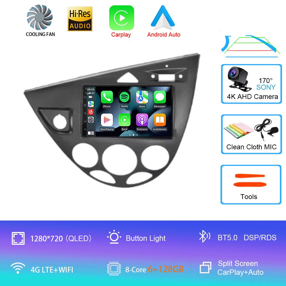 7 Inch Car Radio Android 14 For Ford Fiesta 1995-2001 Focus MK1 1998-2004 Multimedia Stereo Carplay Autoradio Head Unit Auto