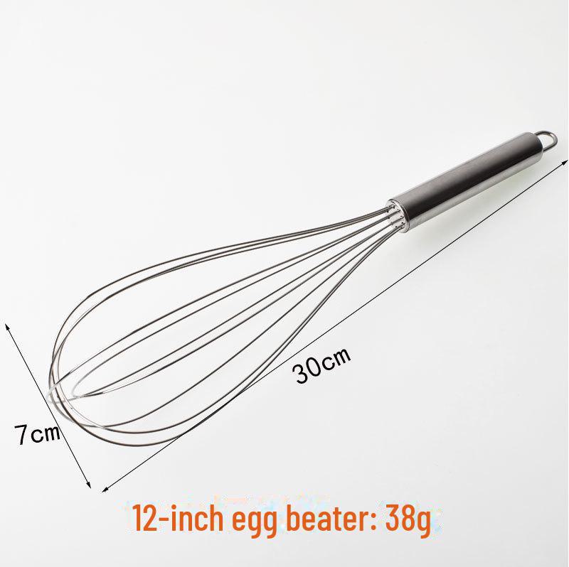 Stainless Steel Silicone Egg Beater - Manual Mixer for Baking and Cooking.