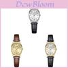 Womens Elegant Oval Watch With Leather Strap Quartz For Casual Wear