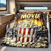 Movie Night Popcorn And Reels Celebration Rv Blanketcustomizable With Your Namecomfortable And Stylish Perfect For Rv Travel Beds Chairs Offices Sofas