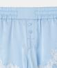 MILLO WOMEN Satin Lace Trim Shorts [Sky Blue]