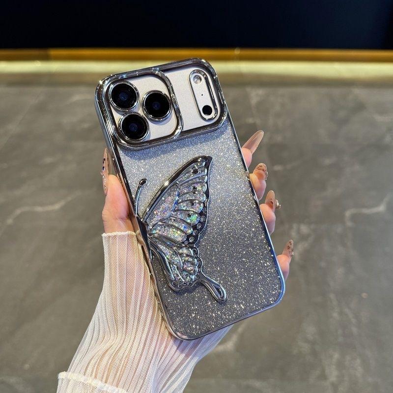 Applicable to iPhone17promax mobile phone case, new quicksand butterfly electroplating, Apple 16 Japanese and Korean luxury 151413