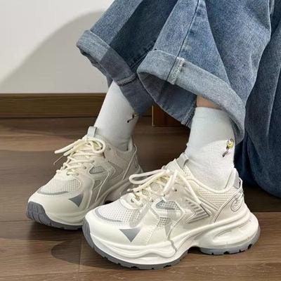 Mode Kleine Weiße Schuhe Damen Neu Frühling und Herbst Freizeit Sportschuhe Mädchen mit Dicken Sohlen Low Style Sneakers Schuhe