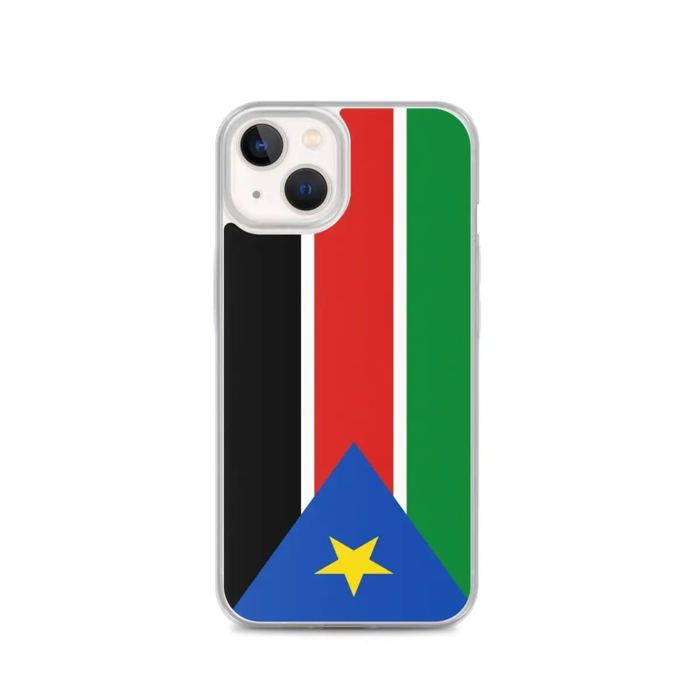 Funda iPhone - iPhone 13 - Drapeau Soudan du Sud - Souple - Multicolore - Verticale