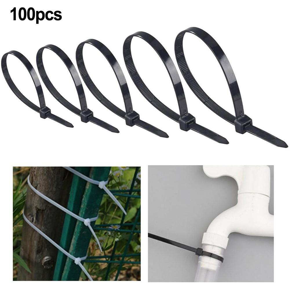 100 PCS Packaging Nylon Zip Ties Self-locking Cable Ties
