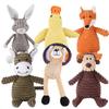 Plush Dog Toy Animals Shape Bite Resistant Squeaky Toys Corduroy Dog Toys for Small Large Dogs Puppy Pets Training Accessories
