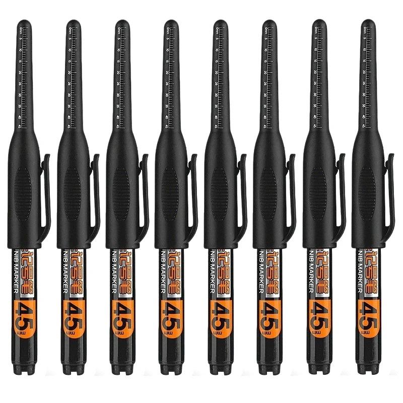 45mm Tip Waterproof Long Head Marker Pen set Quick-Dry Ink for Woodworking Construction Deep Hole Non-Toxic Black Red Blue White